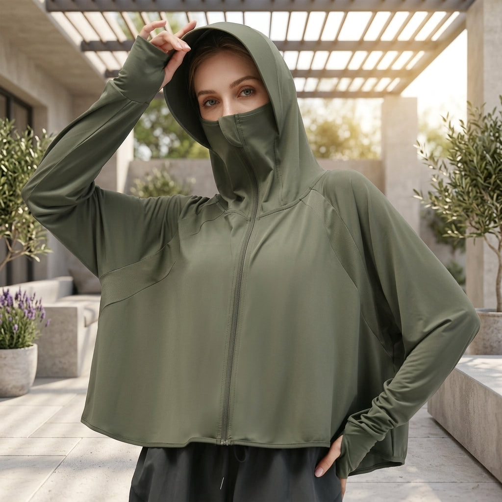 Breathable UV Protection Ice Silk Cardigan Women Thin Sun Shirt