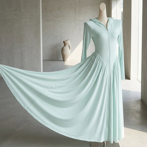 Full Length Ice Silk Sun Dress Women All-in-one UV Protection Outfit