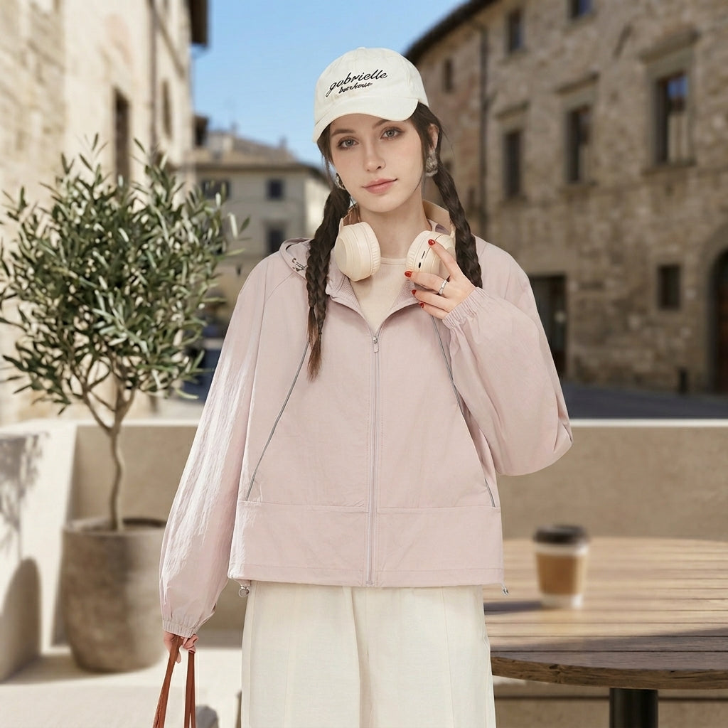UPF50+ Thin Ice Silk Sun Coat Anti-UV Women Short Outerwear